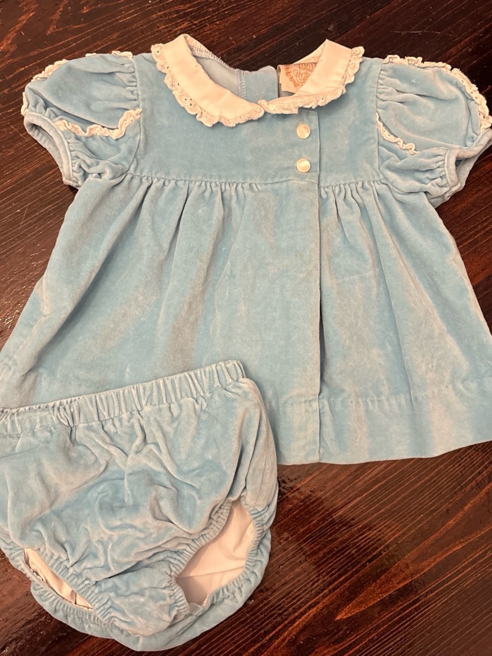 The Beaufort Bonnet Company Light Blue Dress set  with White Collar